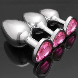 3 unidades de design de joias de luxo fetiche coração metal plugue anal